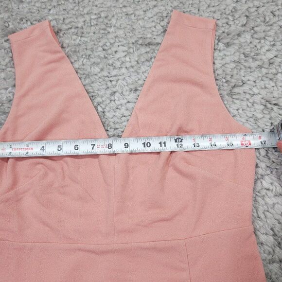 READ Birdy Grey Shamin V-Neck Crepe Bridesmaid Dress Pink Rose Quartz Large Slit - Picture 5 of 13